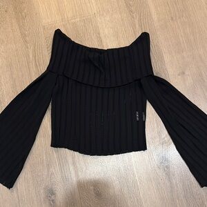 Princess Polly Black Off-Shoulder Top